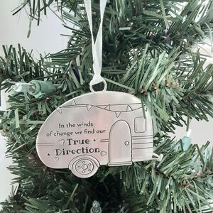 GANZ Silver Inspirational Camper Trailer Ornament